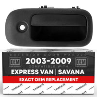 2003-2009 Chevrolet Express GMC Savana Exterior Rear Passenger Hinged Door Handle - Textured Black - Rear Right Handle