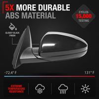 2019-2024 Kia Forte Driver Side Mirror Replacement Powered Manual Fold Flat Glass Smooth Black - Driver Side Mirror