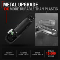 2002-2010 Dodge Ram 1500, 2500, 3500, 4500, 5500; Dakota, Durango; Mitsubishi Raider Exterior Front Driver Door Handle, Upgraded Metal - Textured Black w/ Keyhole - Front Driver Side Handle