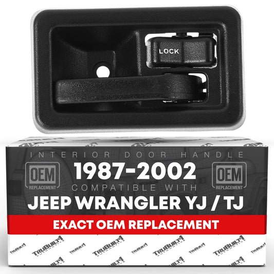 Jeep Wrangler Interior Rear Passenger Door Handle - Textured Black, Plastic - Passenger Door Handle