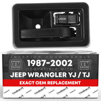 1987-2002 Jeep Wrangler YJ TJ Interior Front/Rear Passenger Door Handle - Textured Black Plastic - Passenger Door Handle