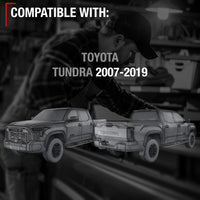 Exterior Front/Rear Passenger Door Handle - Compatible with 2007-2019 Toyota Tundra - Textured Black - OEM 69210-0C010, 692170C030, FDH010313 - Front Passenger Or Rear Driver/Passenger Side Handle