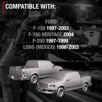 1997-2003 Ford F-150; 1997-1999 Ford F-250; 1998-2003 Ford Lobo Exterior Rear Driver Door Handle, Upgraded Metal - Textured Black - Rear Driver Side Handle