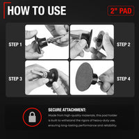 2-inch Conditioning Disc Pad Holder Assembly, Pack of 5-1/4'' Shank - Compatible with 3M ROLOC Scotch-Brite Brand Discs - Speed-Lok TR Quick-Change Attachment - ROLOC Pad 2" - 5 Pack