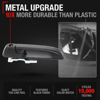 Jeep Commander Cherokee Front Passenger Door Handle - Upgraded Metal - Textured Black with Keyhole - Front Passenger Handle
