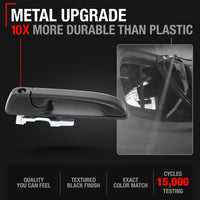 2005-2010 Jeep Commander Cherokee Exterior Front Passenger Door Handle, Upgraded Metal - Textured Black with Keyhole - Front Passenger Handle