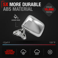 1987-1988 Toyota Pickup Driver Side Mirror Manual Non-Heated Manual Fold Chrome Smooth