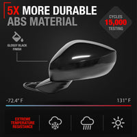 2022-2024 Honda Civic Driver Side Mirror Replacement Powered Manual Fold Flat Glass Smooth Black - Driver Side Mirror