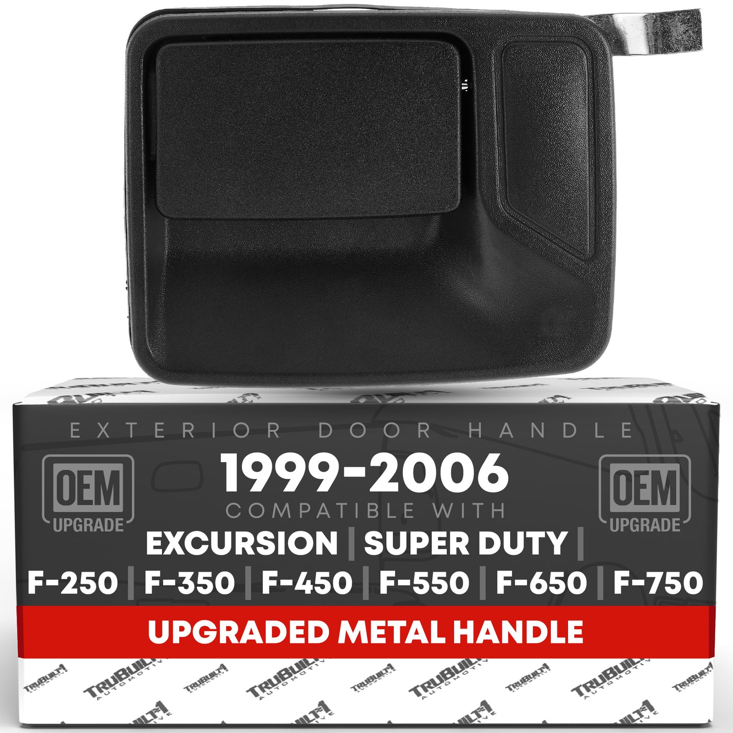 Ford Super Duty F-Series Rear Driver Door Handle - Upgraded Metal - Textured Black - Rear Driver Door