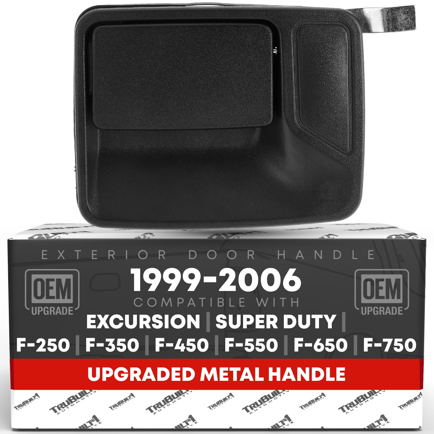 Ford Super Duty F-Series Rear Driver Door Handle - Upgraded Metal - Textured Black - Rear Driver Door