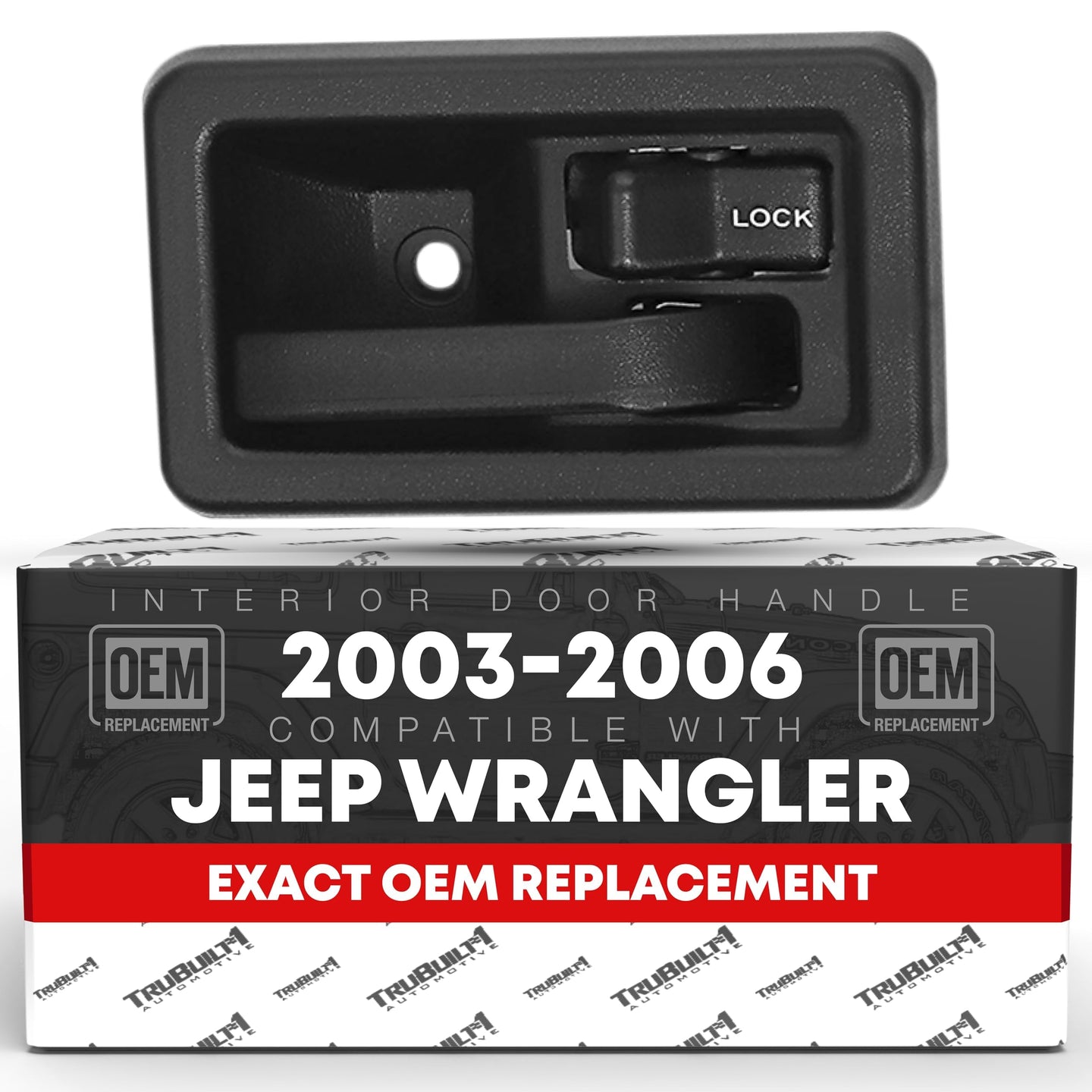 Jeep Wrangler Interior Front Passenger Door Handle - Textured Black, Plastic - Passenger Door Handle