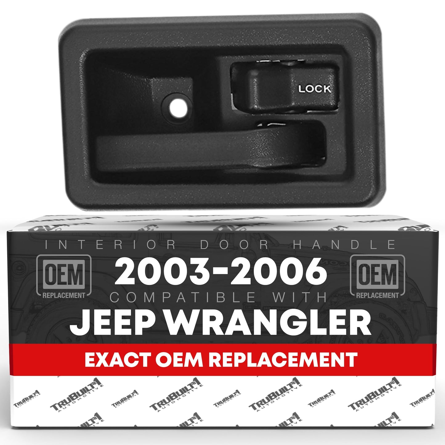 2003-2006 Jeep Wrangler Interior Front Passenger Door Handle - Textured Black Plastic - Passenger Door Handle