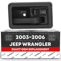 2003-2006 Jeep Wrangler Interior Front Passenger Door Handle - Textured Black Plastic - Passenger Door Handle