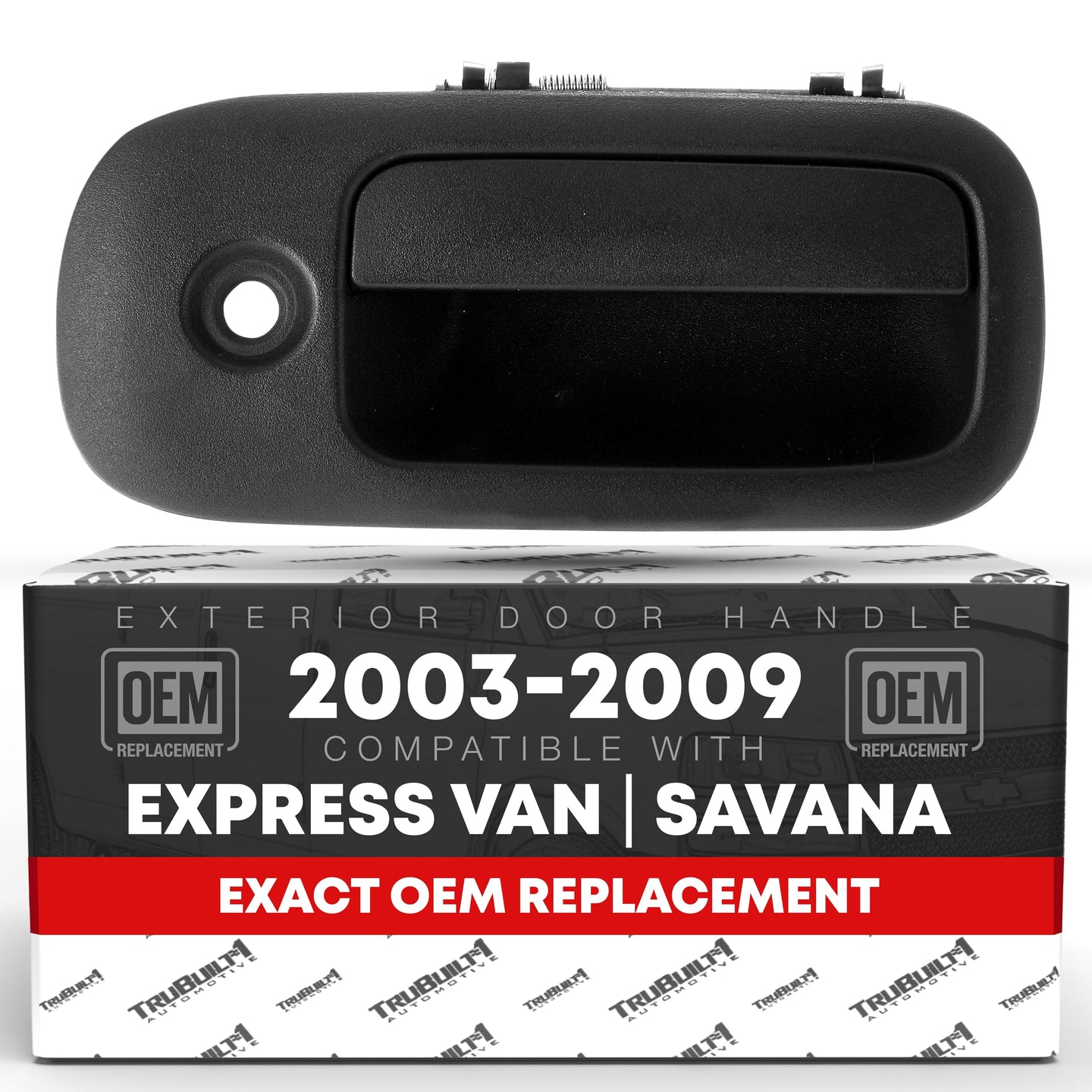 Chevrolet Express GMC Savana Exterior Rear Passenger Hinged Door Handle - Textured Black - Rear Right Handle