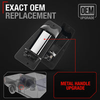Chevrolet Silverado, GMC Sierra Exterior Door Handle Upgraded Metal, Rear Right - Chrome, Black - Rear Passenger Side Handle