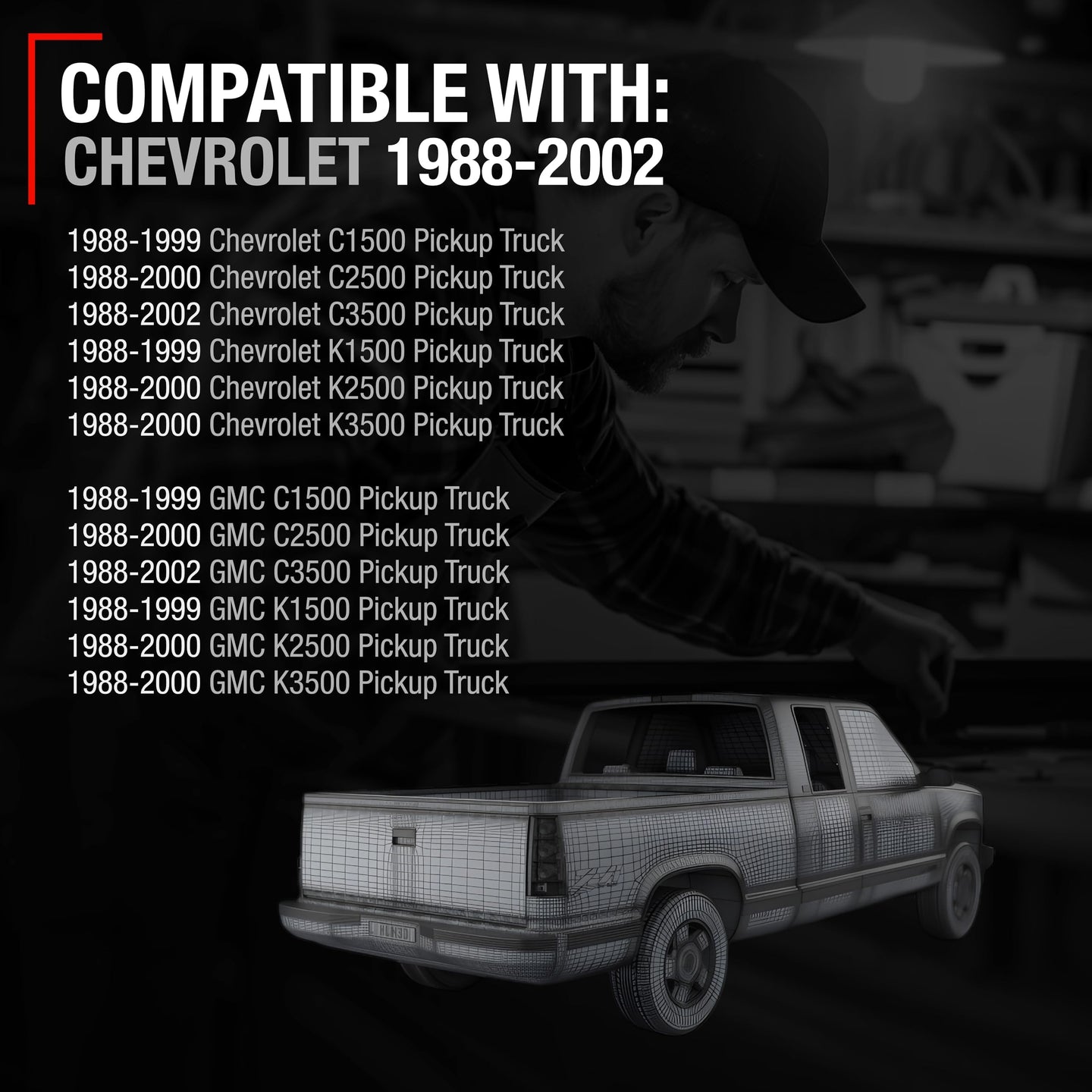 Chevrolet C/K GMC C/K Tailgate Bezel - Textured Black - Bezel
