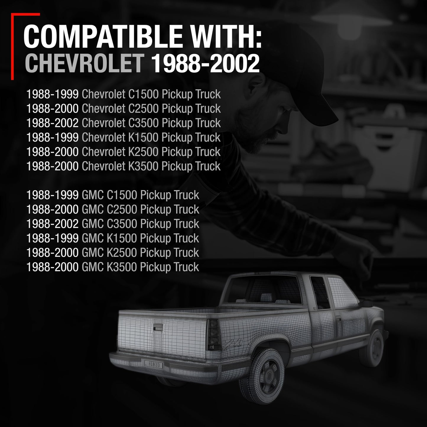 Chevrolet C/K GMC C/K Tailgate Bezel - Textured Black - Bezel