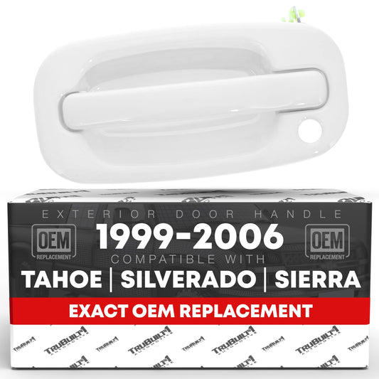 Chevrolet Silverado GMC Sierra Yukon Suburban Tahoe Exterior Front Driver Door Handle - Olympic White - Front Driver Door Handle