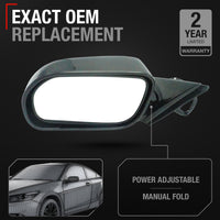 Driver Side Power Adjustable Side View Mirror - Compatible with 1998-2002 Honda Accord - Power Adjust, Non-Heated, Manual Folding - Paintable Smooth Housing - OEM 76250S84A31ZB