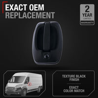 2014-2021 Dodge Ram ProMaster 1500 2500 3500 Fiat Ducato Exterior Front Driver Door Handle - Textured Black - Front Driver Handle w/ Keyhole