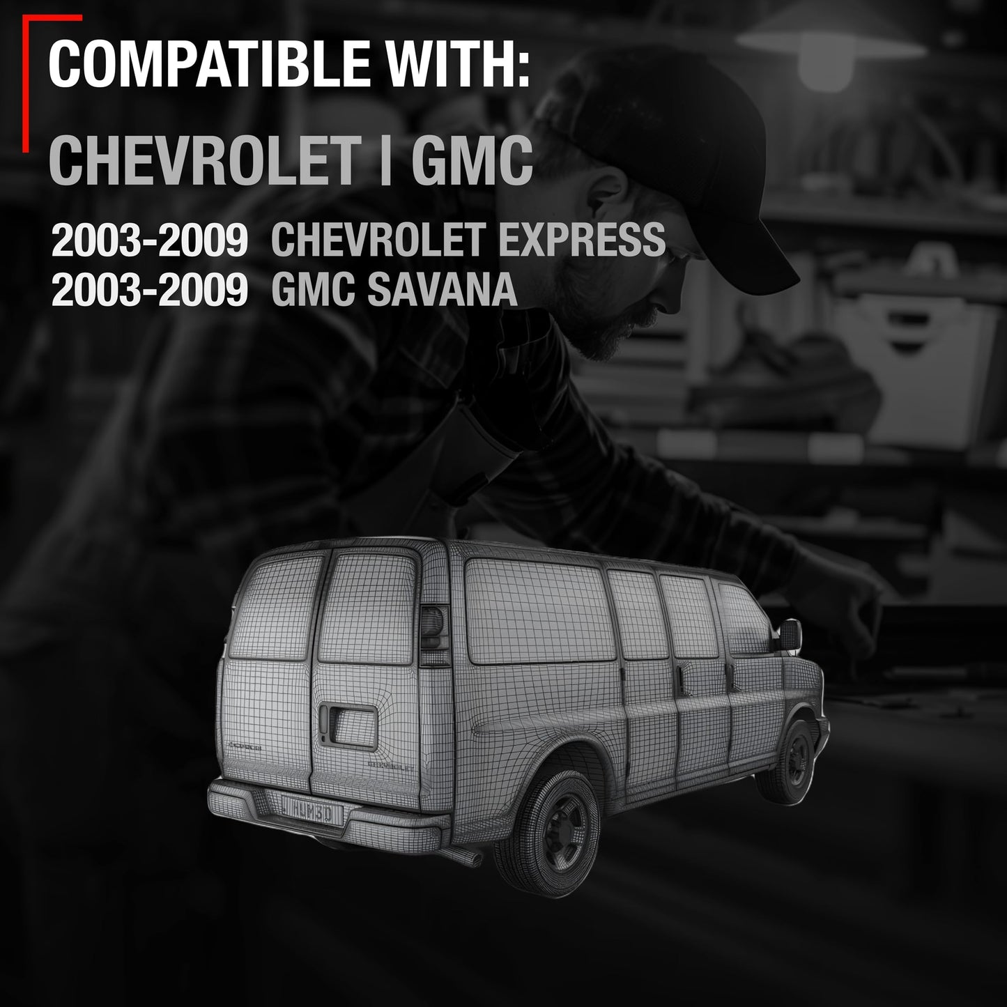 2003-2009 Chevrolet Express GMC Savana Exterior Passenger Sliding Door Handle - Textured Black - Right Side Sliding Door Handle