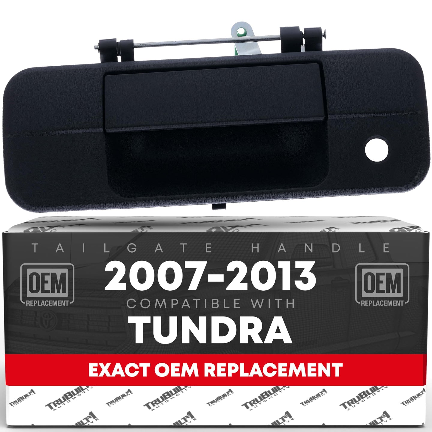 2007-2013 Toyota Tundra Tailgate Handle Assembly Replacement - Liftgate Latch Textured Black Plastic No Rear Camera Hole - Plastic