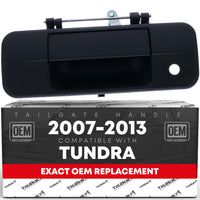 2007-2013 Toyota Tundra Tailgate Handle Assembly Replacement - Liftgate Latch Textured Black Plastic No Rear Camera Hole - Plastic