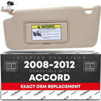 Honda Accord Sun Visor - Left Driver Side - Beige with Mirror - Beige,Driver