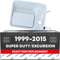 T1A Exterior Front Passenger Door Handle - Compatible with 1999-2016 Ford F-250, Ford F-350, Ford F-450, Ford F-550 Super Duty - Oxford White w/Keyhole - OEM YC3Z-3622404-AAG, 80646 - Front Passenger Door Handle