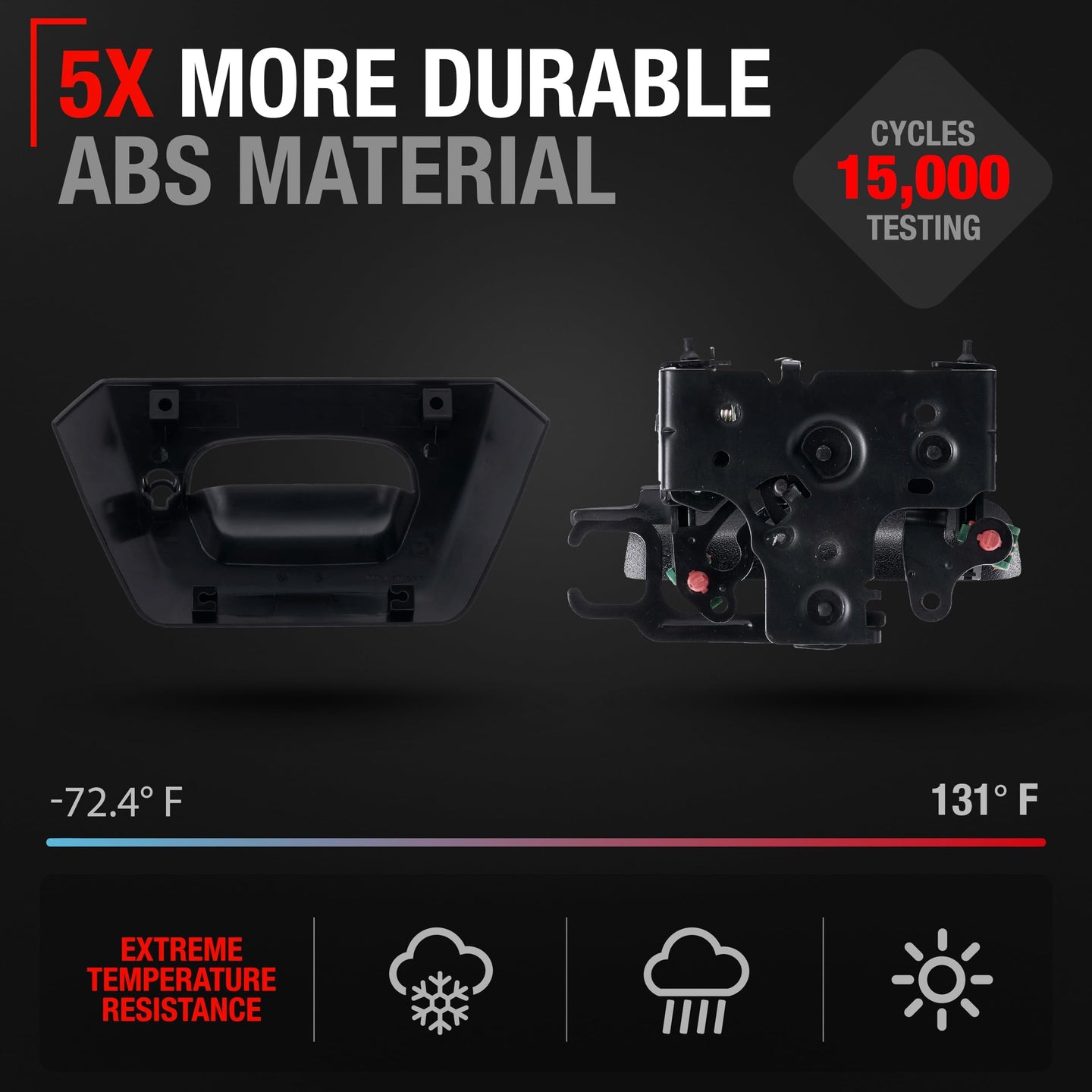 2002-2006 Chevrolet Avalanche Tailgate Handle Assembly Replacement - Textured Black Liftgate Latch Handle - Black Handle and Bezel