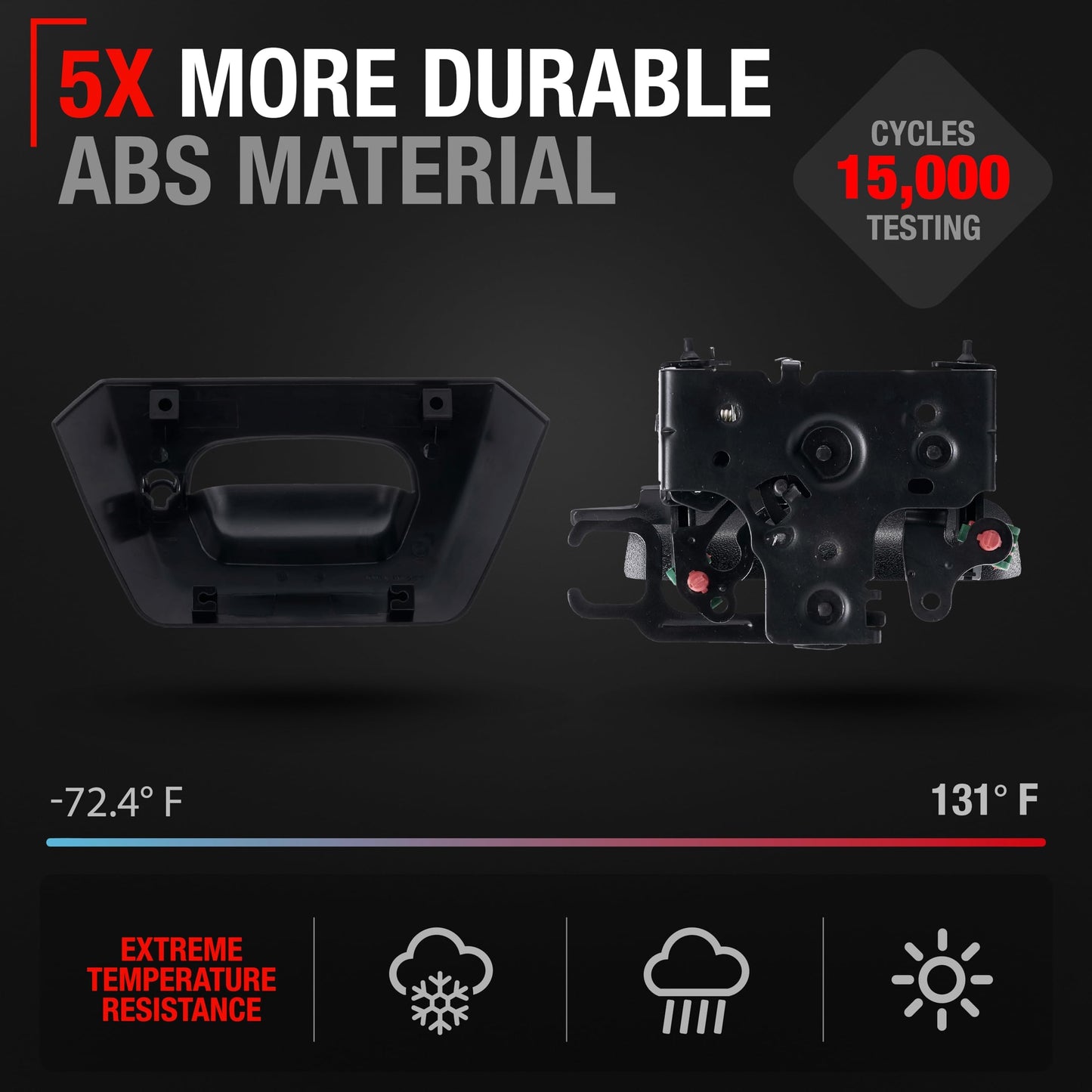 2002-2006 Chevrolet Avalanche Tailgate Handle Assembly Replacement - Textured Black Liftgate Latch Handle - Black Handle and Bezel