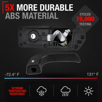 2007-2013 Chevrolet Silverado 1500 2500 3500, Avalanche; 2007-2013 GMC Sierra 1500 2500 3500 Interior Front Driver Door Handle - Textured Black, Plastic - Front/Rear Driver Side Door Handle