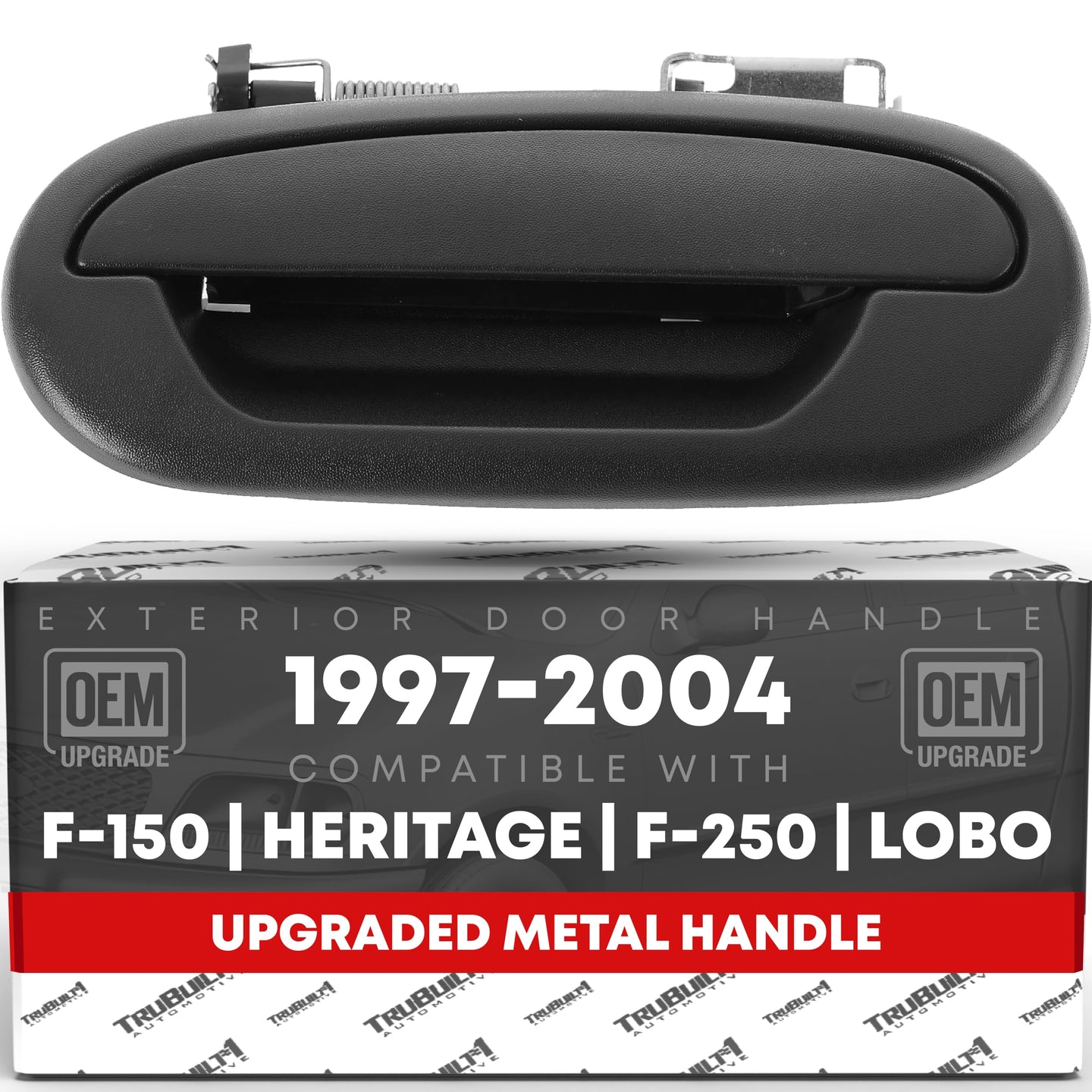 Exterior Front Driver Door Handle, Upgraded Metal - Compatible with 1997-2003 Ford F-150, 97-99 Ford F-250, 98-03 Ford Lobo - Textured Black w/ Keyhole - OEM YL3Z-1522405-AAA-MT, F65Z1522405, 77136 - Front Driver Side Handle