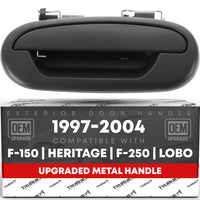 Exterior Front Driver Door Handle, Upgraded Metal - Compatible with 1997-2003 Ford F-150, 97-99 Ford F-250, 98-03 Ford Lobo - Textured Black w/ Keyhole - OEM YL3Z-1522405-AAA-MT, F65Z1522405, 77136 - Front Driver Side Handle