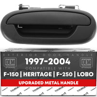 1997-2003 Ford F-150; 1997-1999 Ford F-250; 1998-2003 Ford Lobo Exterior Front Driver Door Handle, Upgraded Metal - Textured Black w/ Keyhole - Front Driver Side Handle