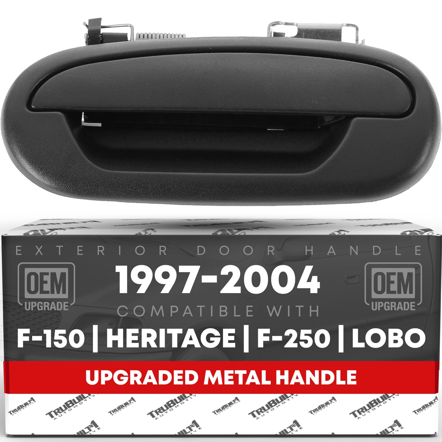 1997-2003 Ford F-150; 1997-1999 Ford F-250; 1998-2003 Ford Lobo Exterior Rear Driver Door Handle, Upgraded Metal - Textured Black - Rear Driver Side Handle