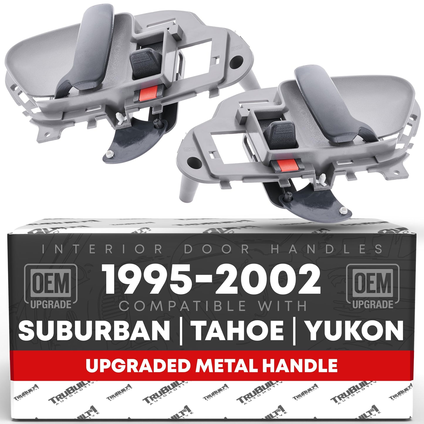 1988-1999 Chevrolet C1500 K1500 GMC C1500 K1500 Interior Front Driver and Passenger Door Handle Upgraded Metal - Textured Gray - Driver & Passenger Sides