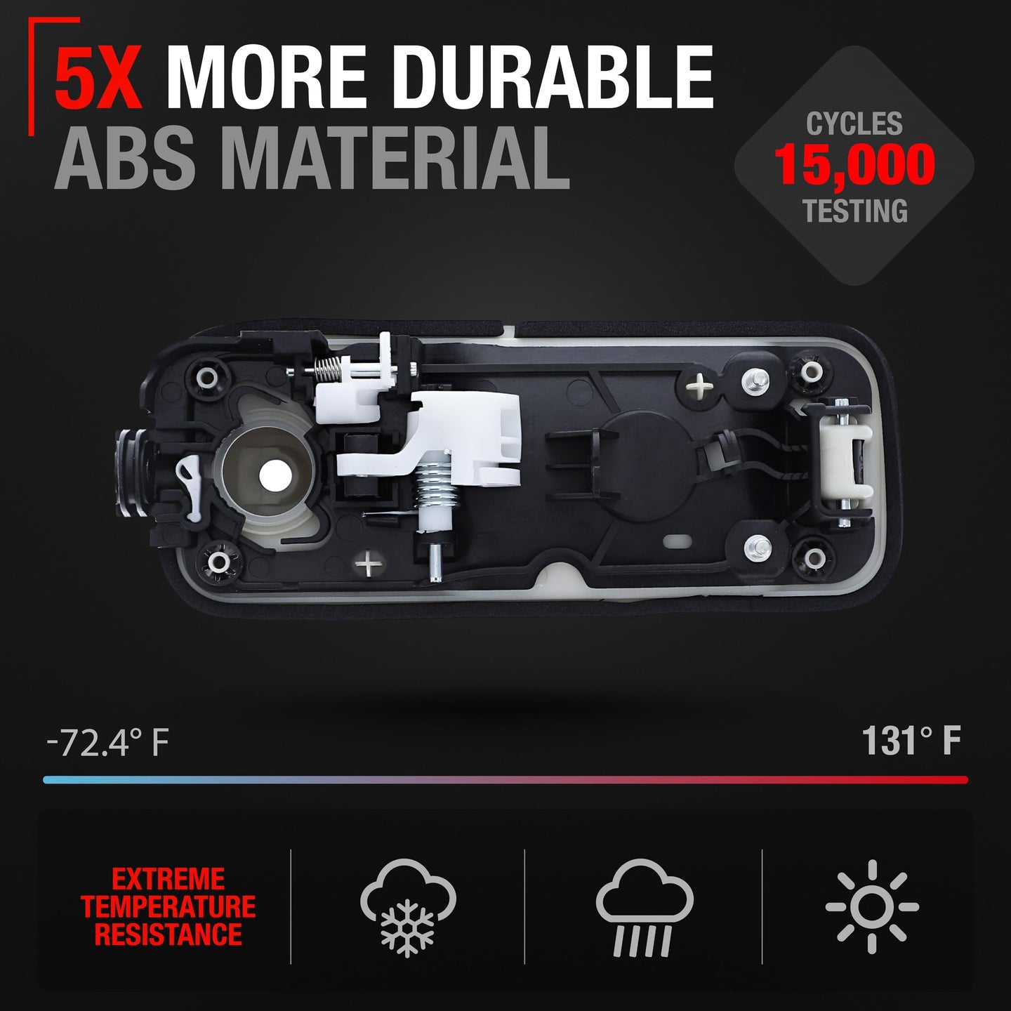 T1A Exterior Front Driver Door Handle Replacement - Compatible with 2015-2022 Ford F-150 - Oxford White, with Keypad Hole - Plastic - OEM FL3Z1522405HAPTMYZ - Front Driver Door Handle