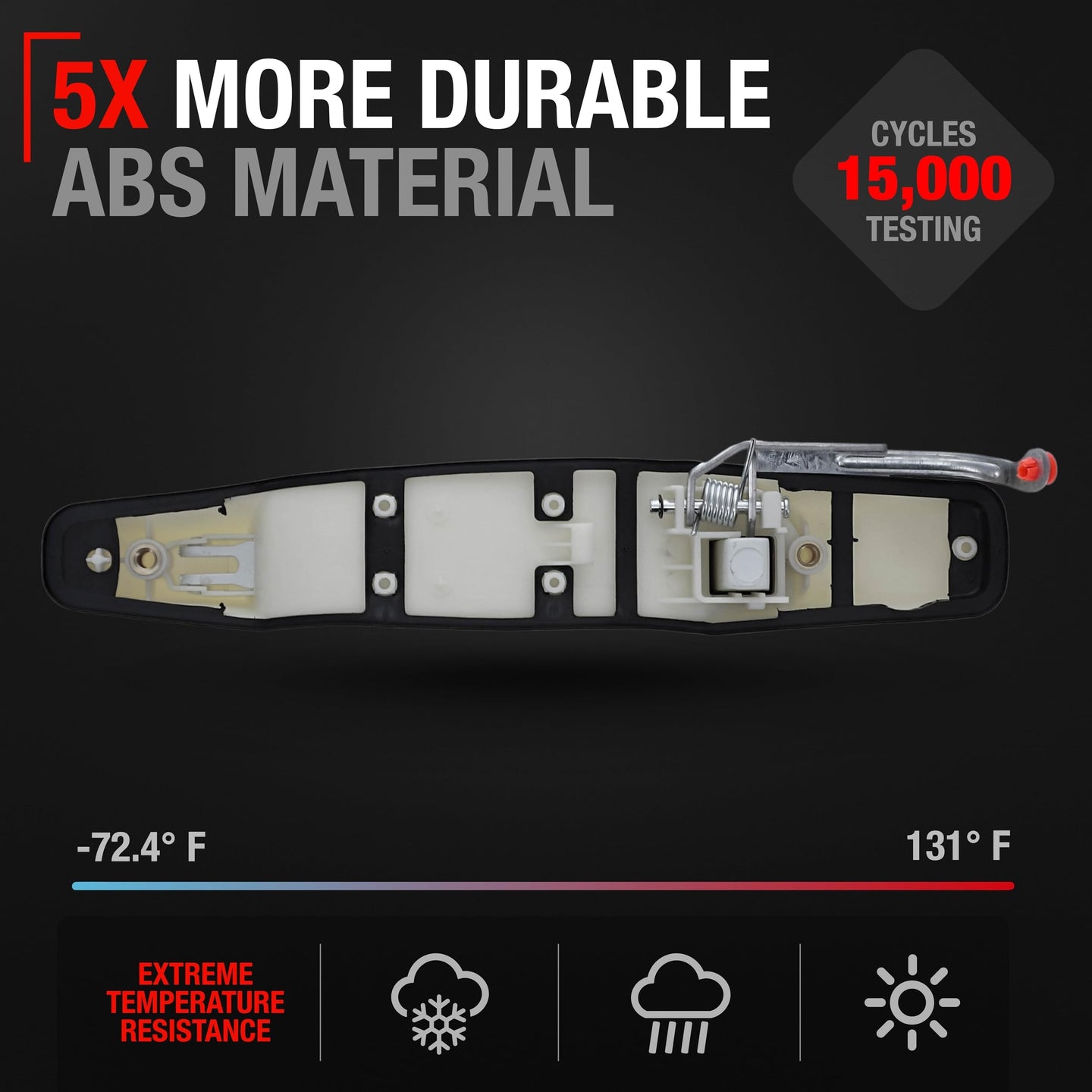 2007-2013 Chevrolet Avalanche Tahoe Suburban Silverado Cadillac Escalade GMC Sierra Denali Yukon Exterior Rear Passenger Door Handle - Olympic White - Rear Passenger Door Handle