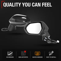2020-2022 Toyota Corolla Driver Side Mirror Replacement Powered Manual Fold Heated Flat Glass Smooth Black - Driver Side Mirror