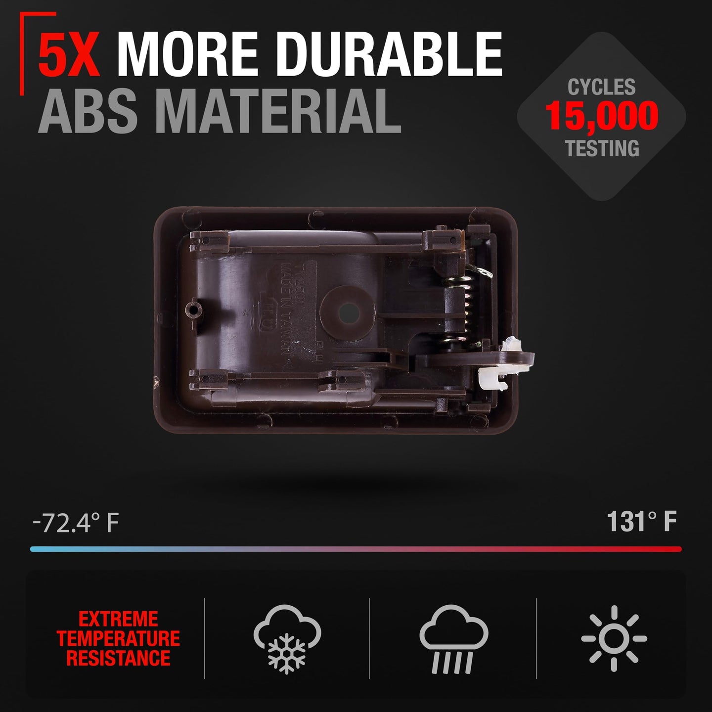 1988-2000 Toyota Corolla 4Runner Pickup Tacoma Geo Prizm Interior Front and Rear Passenger Door Handle - Brown Plastic - Brown,Passenger Door Handle