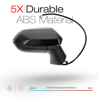 2020-2024 Toyota Corolla Sedan Passenger Side Mirror Replacement - Powered Adjustment Manual Folding Convex Glass Black - Passenger Side Mirror