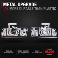 Nissan 350Z Exterior Door Handles, Front Driver & Passenger Set - Satin Chrome (Silver) - Driver + Passenger Side Handle - Silver