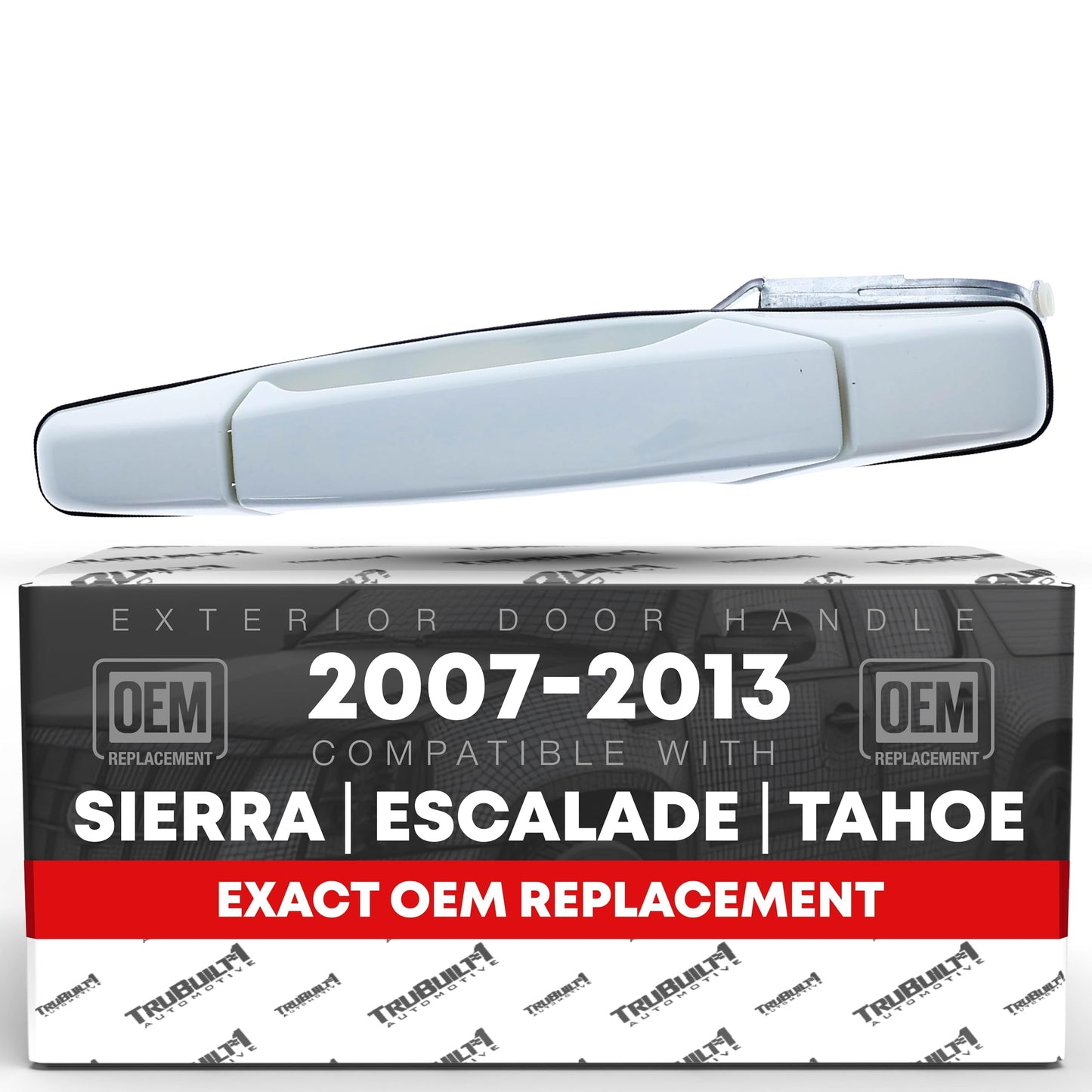 2007-2013 Chevrolet Avalanche Tahoe Suburban Silverado Cadillac Escalade GMC Sierra Denali Yukon XL Exterior Rear Driver Door Handle - Olympic White - Rear Driver Door Handle