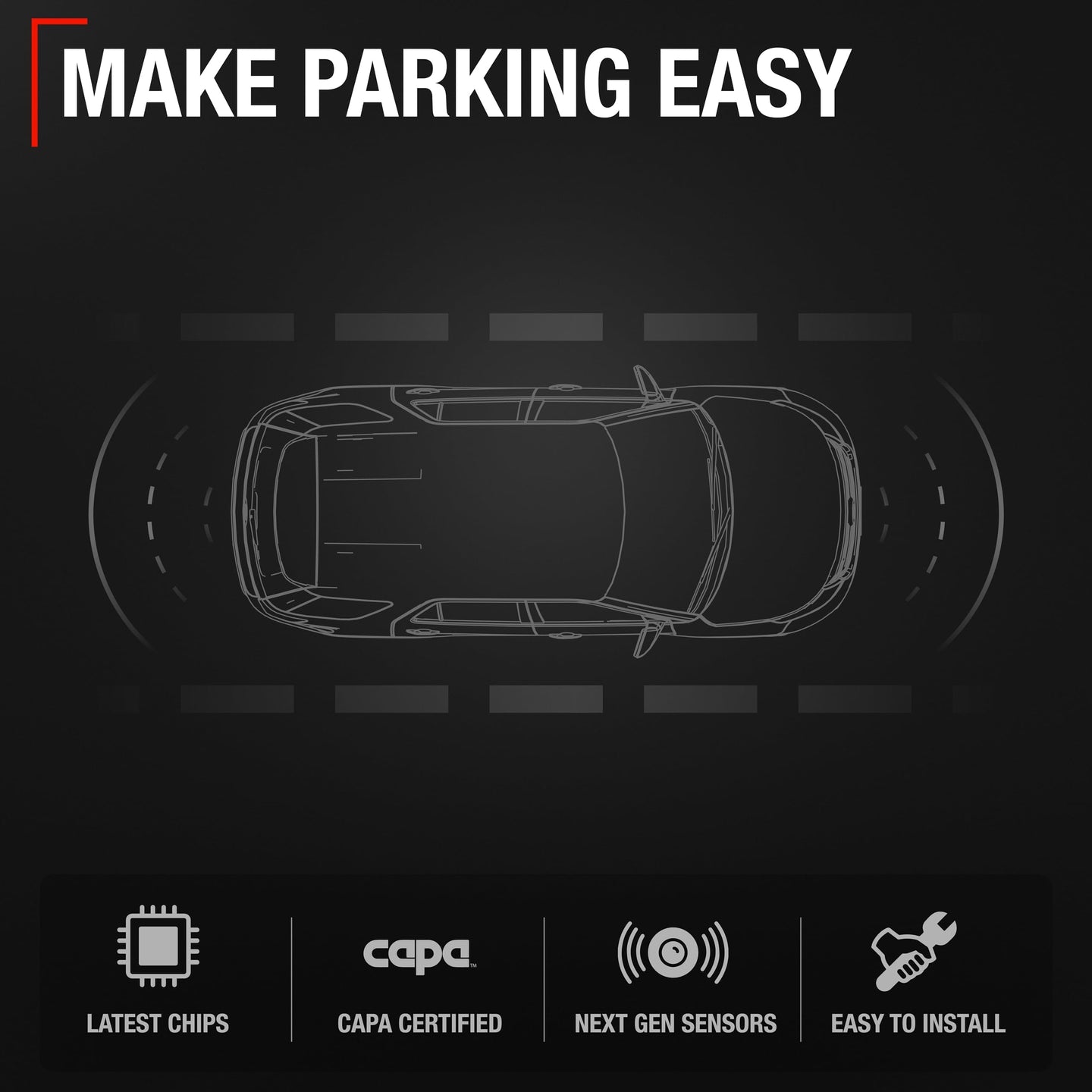 Ford Edge Explorer Lincoln Nautilus Parking Sensor Kit - 4pc Set - Backup Assist - 2018-2021