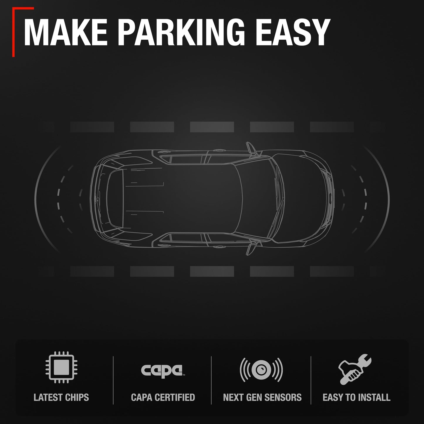 Ford Edge Explorer Lincoln Nautilus Parking Sensor Kit - 4pc Set - Backup Assist - 2018-2021
