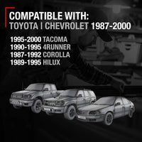 Toyota Corolla Tacoma Pickup 4Runner Geo Prizm Interior Door Handle Set - Front & Rear Driver & Passenger - Gray - Gray,Driver + Passenger Door Handle