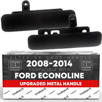 Exterior Front Driver and Passenger Door Handle, Upgraded Metal - Compatible with 2008-2014 Ford Econoline E-150, 08-14 E-250, 08-19 E-350 Super Duty, Textured Black - OEM 8C2Z1522404AD, 8C2Z1522405A - Front Driver + Passenger Side Door Handle