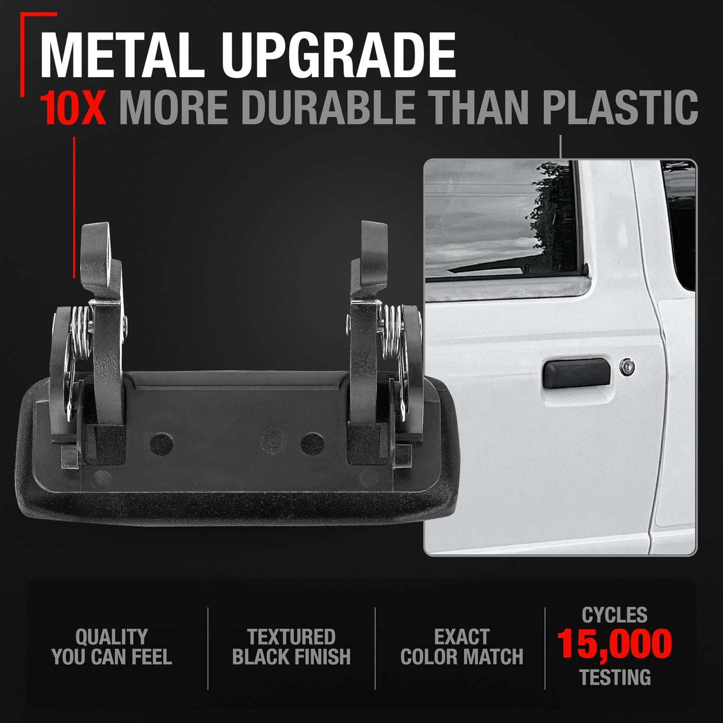 2001-2011 Ford Ranger 2001-2010 Mazda B2300 B3000 B4000 Exterior Front Driver & Passenger Door Handle Set - Black Metal - Front Driver + Passenger Handles