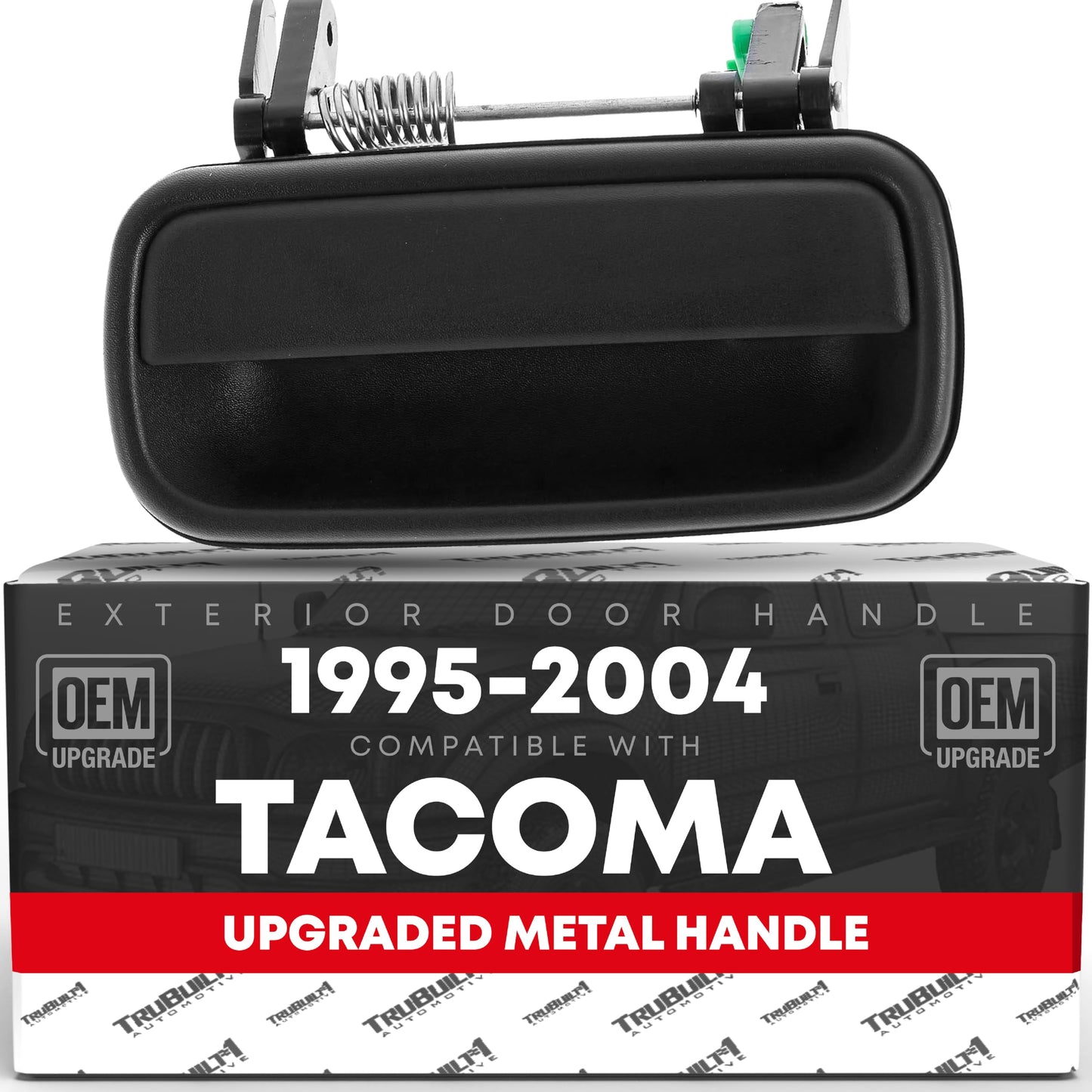 Exterior Rear Driver Door Handle Replacement - Compatible with 2001-2004 Toyota Tacoma - Textured Black, Plastic - OEM 6924035080, 80855 - Rear Driver Handle (Metal)